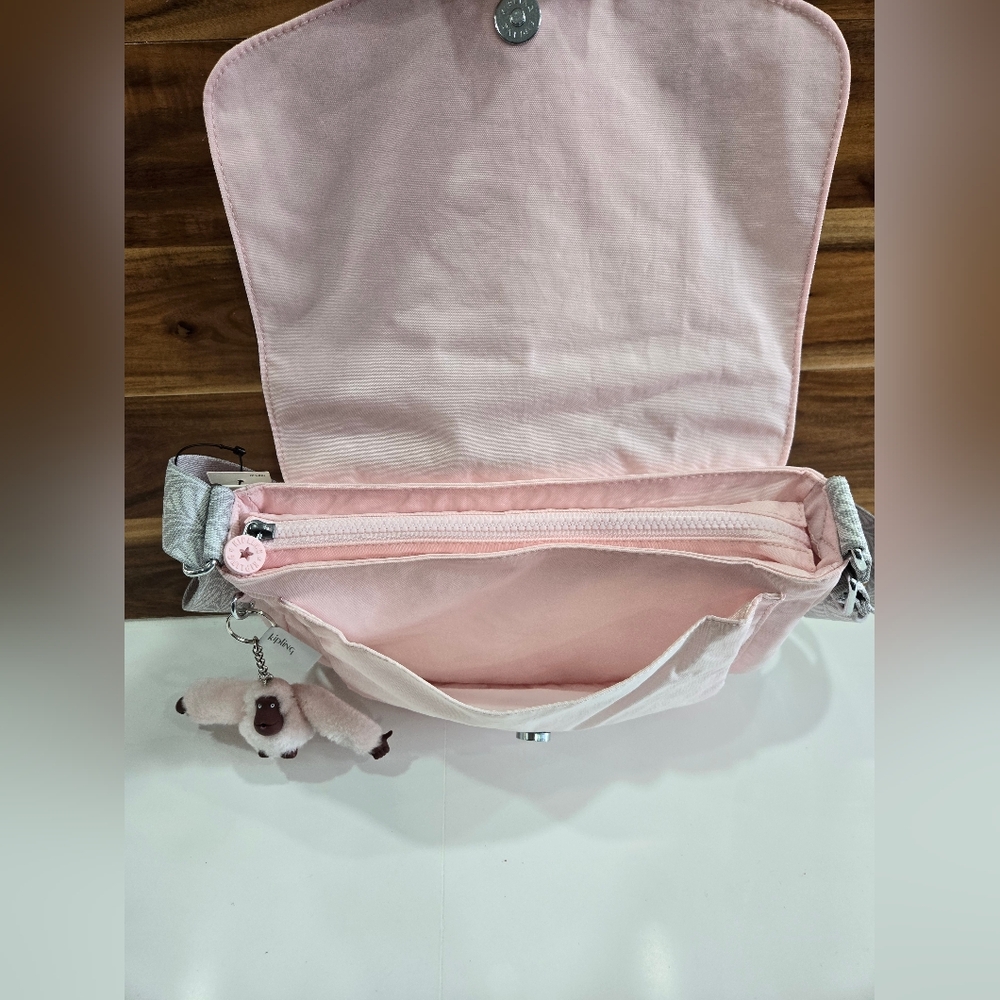 Kipling Bag Crossbody Shoulder Light Pink Monkey Keychain, NEW BAY - Picture 8 of 17